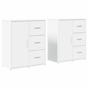 vidaXL 2 db fehér szerelt fa tálalószekrény 60 x 31 x 70 cm kép