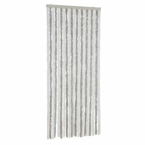 vidaXL világosszürke és fehér zsenília rovarfüggöny 90 x 200 cm kép