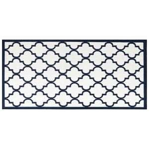 vidaXL tengerészkék és fehér megfordítható kültéri szőnyeg 80 x 150 cm kép