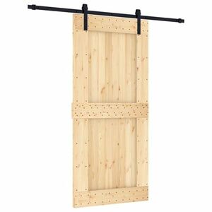 vidaXL tömör fenyőfa tolóajtó fémszerelékszettel 95 x 210 cm kép