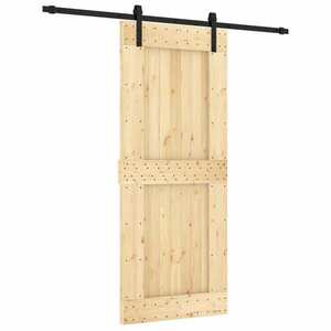vidaXL tömör fenyőfa tolóajtó fémszerelékszettel 85x210 cm kép