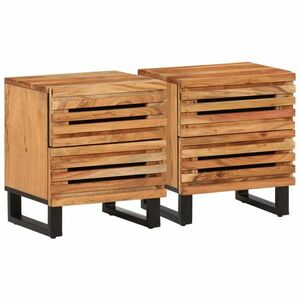 vidaXL 2 db tömör akácfa éjjeliszekrény 40 x 34 x 46 cm kép