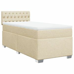 vidaXL krémszínű szövet rugós ágy matraccal 90 x 200 cm kép