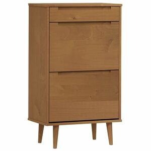 vidaXL MOLDE barna tömör fenyőfa cipőszekrény 59, 5 x 35 x 103 cm kép