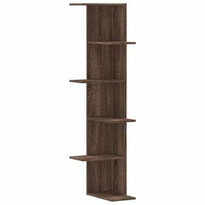 vidaXL barna tölgy színű szerelt fa fali sarokpolc 36, 5 x 36, 5 x 140cm kép