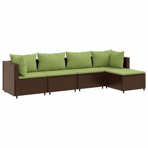 vidaXL 5 részes barna polyrattan kerti ülőgarnitúra párnákkal kép