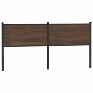 vidaXL barna tölgy színű acél és szerelt fa fejtámla 160 cm kép