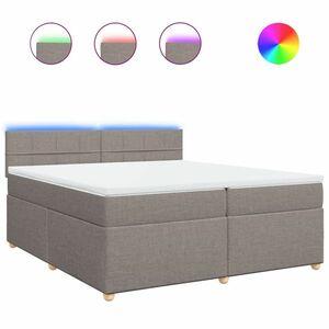 vidaXL tópszínű szövet rugós ágy matraccal 200 x 200 cm kép