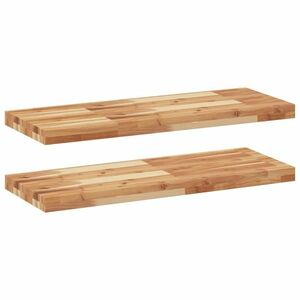 vidaXL 2 db olajbevonatú tömör akácfa függőpolc 100 x 30 x 4 cm kép