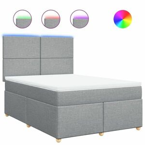 vidaXL világosszürke szövet rugós ágy matraccal 140 x 190 cm kép