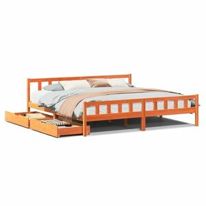 vidaXL viaszbarna tömör fenyőfa ágy matrac nélkül 180 x 200 cm kép