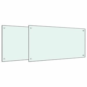 vidaXL 2 db fehér edzett üveg konyhai falburkoló 80 x 60 cm kép