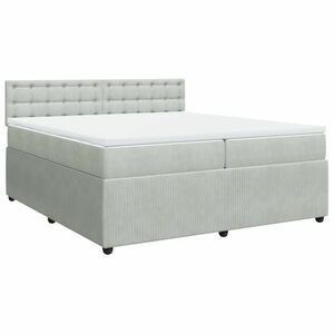 vidaXL világosszürke bársony rugós ágy matraccal 200x200 cm kép