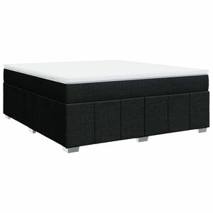 vidaXL fekete szövet rugós ágy matraccal 180 x 200 cm kép