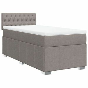 vidaXL tópszínű szövet rugós ágy matraccal 90 x 190 cm kép