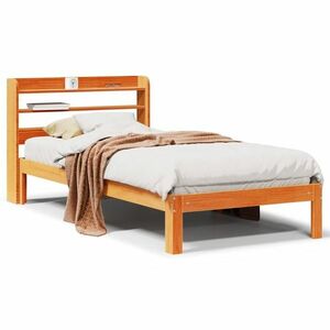 vidaXL viaszbarna tömör fenyőfa ágy matrac nélkül 100 x 200 cm kép