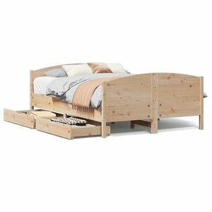 vidaXL tömör fenyőfa ágy matrac nélkül 120 x 190 cm kép