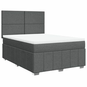 vidaXL sötétszürke szövet rugós ágy matraccal 140 x 190 cm kép