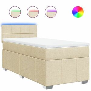 vidaXL krémszínű szövet rugós ágy matraccal 100 x 200 cm kép