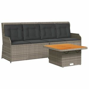 vidaXL 3 részes szürke polyrattan kerti ülőgarnitúra párnákkal kép
