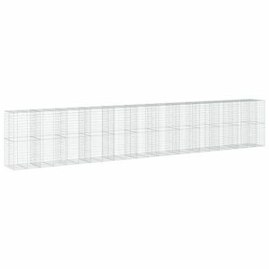 vidaXL horganyzott vas gabion kosár fedéllel 1150 x 100 x 200 cm kép