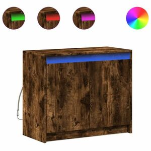 vidaXL füstös tölgy szerelt fa tálalószekrény LED-del 72 x 34 x 61 cm kép