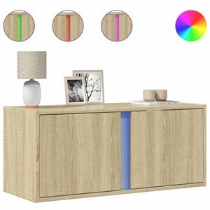 vidaXL sonoma tölgy színű fali TV-szekrény LED-ekkel 80x31x35 cm kép