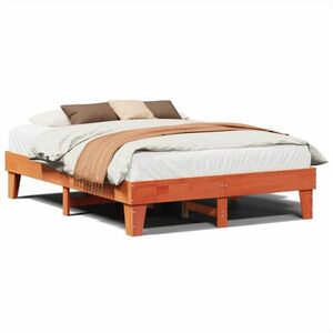 vidaXL viaszbarna tömör fenyőfa ágy matrac nélkül 160 x 200 cm kép