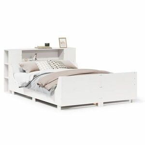 vidaXL fehér tömör fenyőfa ágy matrac nélkül 160 x 200 cm kép