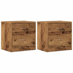 vidaXL 2 db antik fa színű szerelt fa éjjeliszekrény 40 x 30 x 40 cm kép