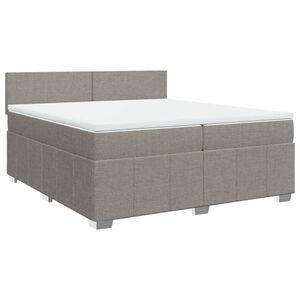 vidaXL tópszínű szövet rugós ágy matraccal 200 x 200 cm kép