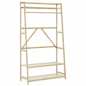 vidaXL bambusz ruhaállvány polcokkal 110x40x180 cm kép
