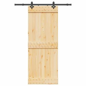 vidaXL tömör fenyőfa tolóajtó fémszerelékszettel 80 x 210 cm kép