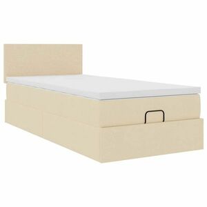 vidaXL Ottomán ágy matraccal krém 90x200 cm szövet kép