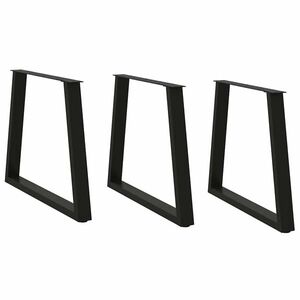 vidaXL Dining Table Legs V-Shape 3 pcs fekete 70x(72-73, 3)cm acél kép