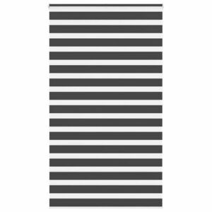 vidaXL zebrafüggönnyel fekete szövetszélesség 130, 9 cm poliészter kép