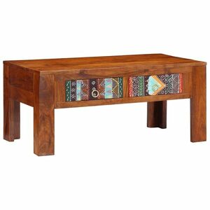 vidaXL tömör akácfa dohányzóasztal 90 x 50 x 40 cm kép