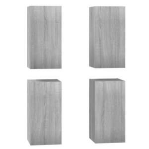 vidaXL 4 db szürke sonoma színű szerelt fa TV-szekrény 30, 5x30x60 cm kép