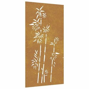 vidaXL bambuszmintás corten acél kerti faldísz 105 x 55 cm kép