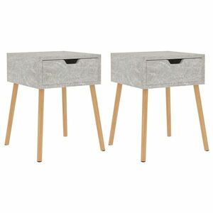 vidaXL 2 db betonszürke szerelt fa éjjeliszekrény 40 x 40 x 56 cm kép