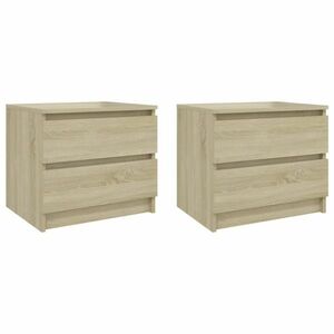 vidaXL 2 db sonoma tölgy színű szerelt fa éjjeliszekrény 50x39x43, 5 cm kép