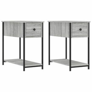 vidaXL 2 db szürke-sonoma színű szerelt fa éjjeliszekrény 30x60x60 cm kép
