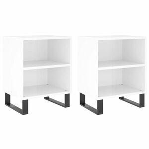 vidaXL 2 db magasfényű fehér szerelt fa éjjeliszekrény 40x30x50 cm kép
