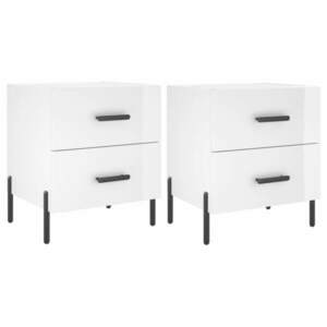 vidaXL 2 db magasfényű fehér szerelt fa éjjeliszekrény 40x35x47, 5 cm kép