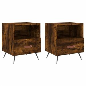 vidaXL 2 db füstös tölgy színű szerelt fa éjjeliszekrény 40x35x47, 5 cm kép