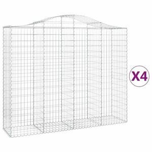 vidaXL 4 db íves horganyzott vas gabion kosár 200x50x160/180 cm kép
