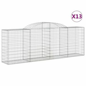 vidaXL 13 db íves horganyzott vas gabion kosár 300 x 50 x 100/120 cm kép