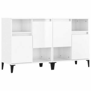 vidaXL 2 db magasfényű fehér szerelt fa tálalószekrény 60 x 35 x 70 cm kép