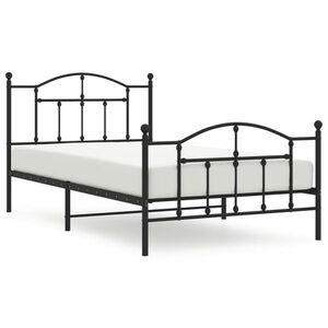 vidaXL fekete fém ágykeret fej- és lábtámlával 107 x 203 cm kép
