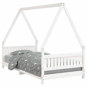 vidaXL fehér tömör fenyőfa gyerekágykeret 90x190 cm kép